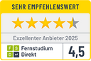Auszeichnung Sehr empfehlenswert 2025 von Fernstudium Direkt