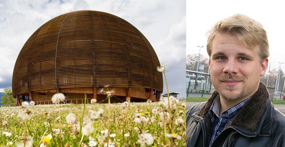 Christian Löffler und CERN-Gebäude