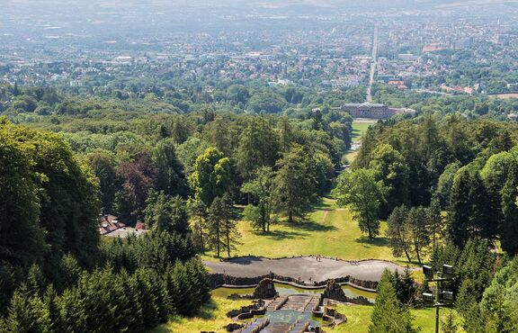 Sicht vom Herkules herunter auf Kassel