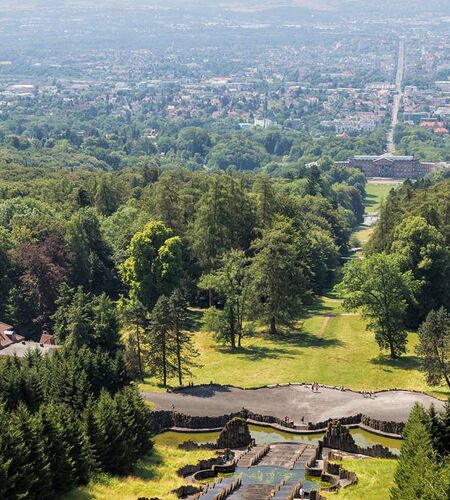 Sicht vom Herkules herunter auf Kassel Sicht vom Herkules herunter auf Kassel