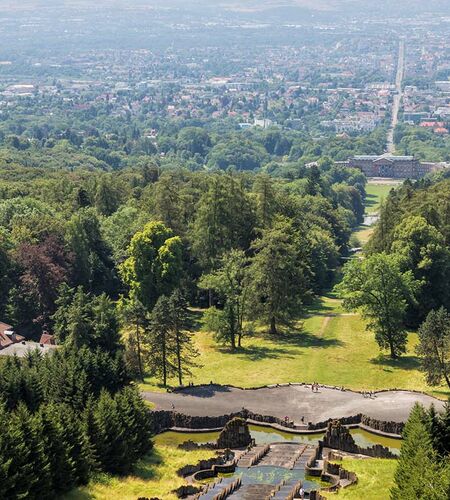 Sicht vom Herkules herunter auf Kassel