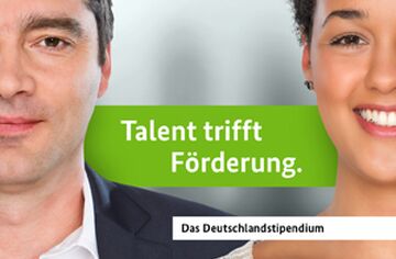 Webbanner des Deutschlandstipendiums "Talent trifft Förderung"