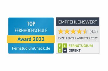 Logo FernstudiumCheck 2022 und Logo Fernstudium-direkt 2022