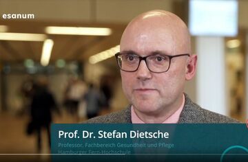Prof. Dr. Stefan Dietsche im Videointerview zur Studie "Krebs und Armut". (Bild: esanum) Prof. Dr. Stefan Dietsche im Videointerview mit esanum.