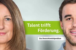 Förderin und Stipendiant des Deutschlandstipendiums