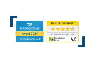 Auszeichnungen 2024 - Logos Fernstudiumcheck und Fernstudiumdirekt
