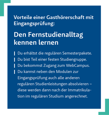 Vorteile einer Gasthörerschaft mit Eingangsprüfung Vorteile einer Gasthörerschaft mit Eingangsprüfung