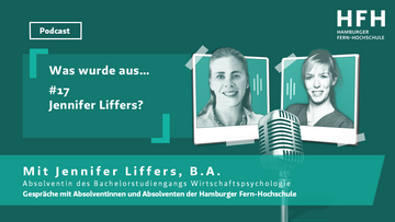 Titelfolie Podcast Alumni, Folge 17, Was wurde aus Jannifer Liffers? ""