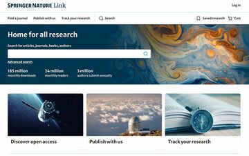 Screenshot von der Webseite von Springer Nature Link