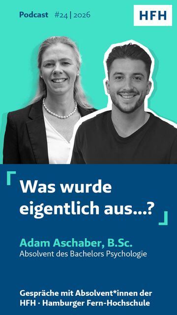 Titelfolie Podcast HFH Alumni-Talk, Folge 24 Adam Aschaber