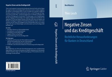Lesch Negative Zinsen und das Kreditgeschäft Verlag SpringerGabler Cover des Buches "Negative Zinsen und das Kreditgeschäft" von Thies Lesch